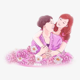 母亲节紫色装饰免抠