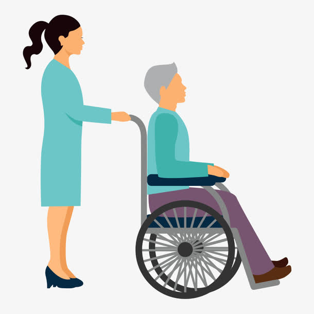 轮椅上的老人免抠