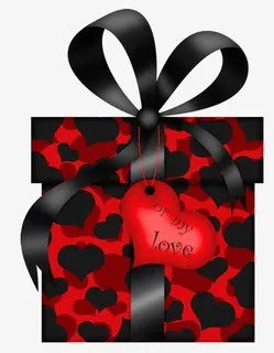 黑红礼盒免抠