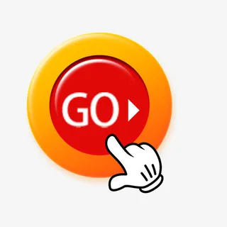 手指点击GO按钮免抠标签元素