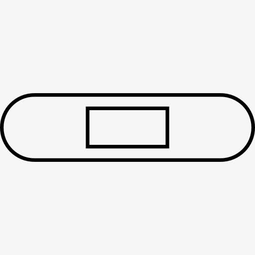 创可贴剪影与白色的细节图标免抠