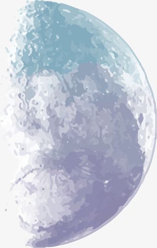 蓝色渐变水彩星球免抠