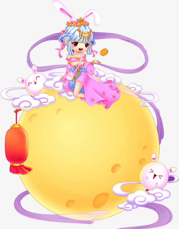 中秋节嫦娥卡通形象免抠