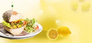 黄色美食背景海报高清