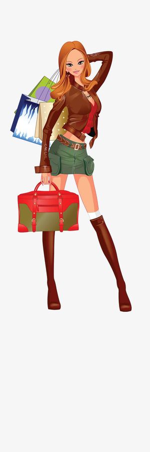购物美女免抠