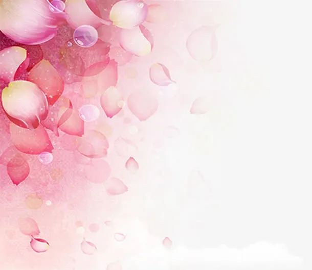 38妇女节小清新玫瑰花瓣背景免抠