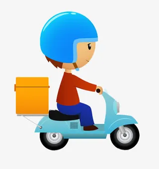 卡通滑板车免抠