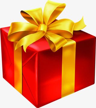 手绘红色礼盒国庆节免抠