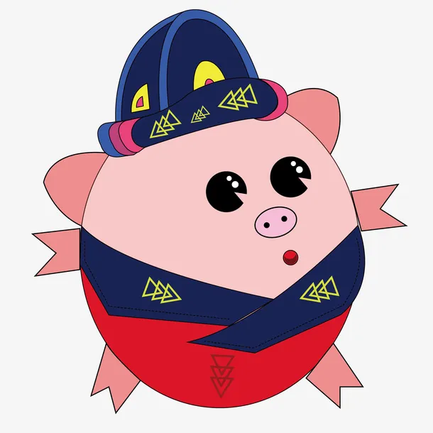 猪年大吉矢量素材免抠