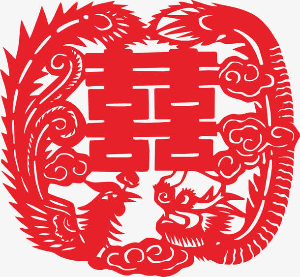 囍字剪纸免抠