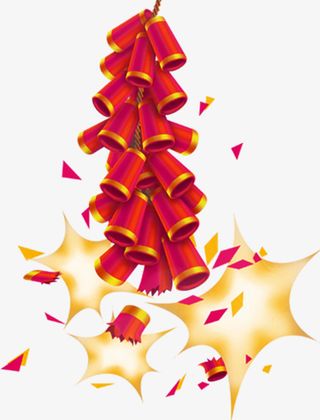 新年鞭炮素材炸开鞭炮5免抠