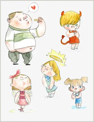 卡通手绘儿童人物免抠