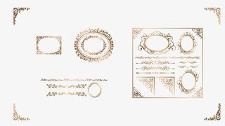 欧式渐变金色花纹免抠