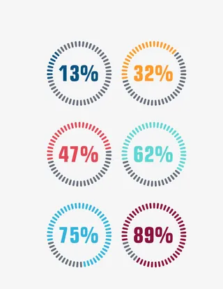 矢量圆形卡通进度条素材免抠
