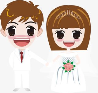 新娘和新郎免抠