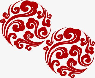 中国风祥云圆形纹理免抠