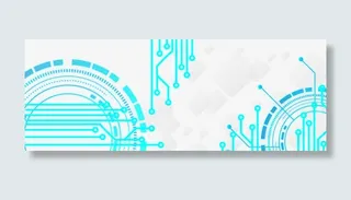 蓝色科技感装饰图案免抠