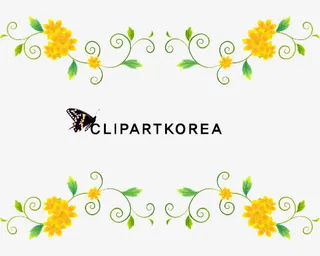 卡通手绘黄色小花朵边框免抠
