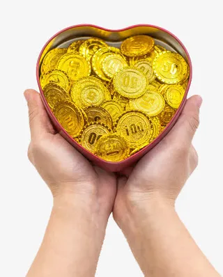 手盆爱心钱币盒免抠