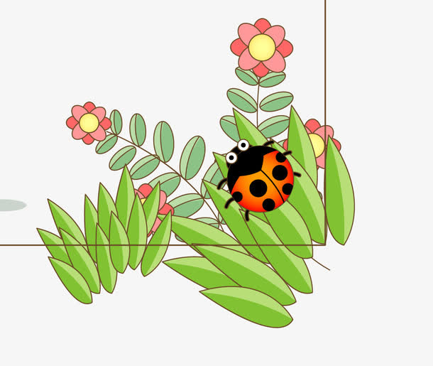 瓢虫草花免抠