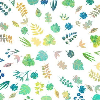 绿色清新植物边框纹理免抠