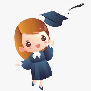 小女孩卡通毕业儿童学习矢量素材免抠
