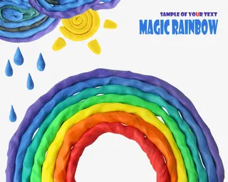 橡皮泥彩虹免抠