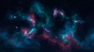 红色蓝色渐变星空星云高清摄影合成免抠