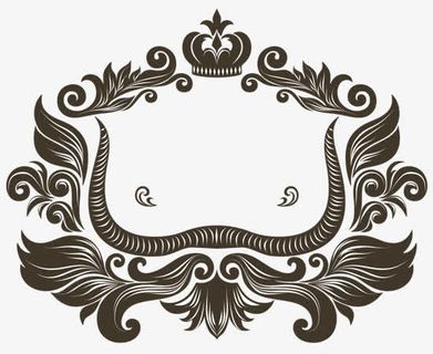 欧式花纹标签免抠