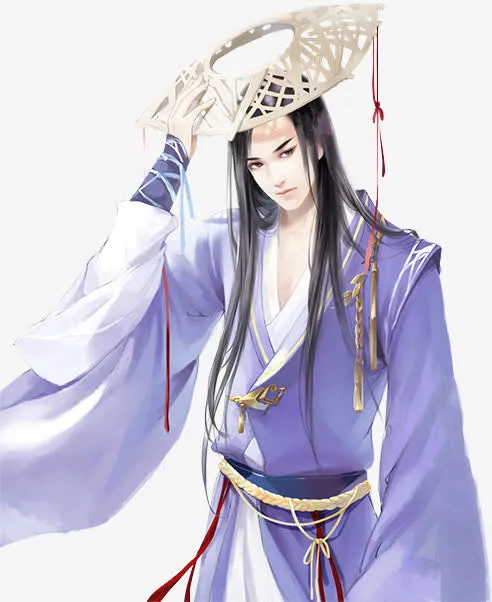 古风立绘草帽男子免抠