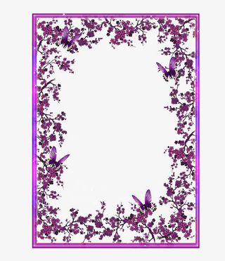 蓝紫色边框蝴蝶花免抠