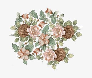 复古牡丹鲜花免抠