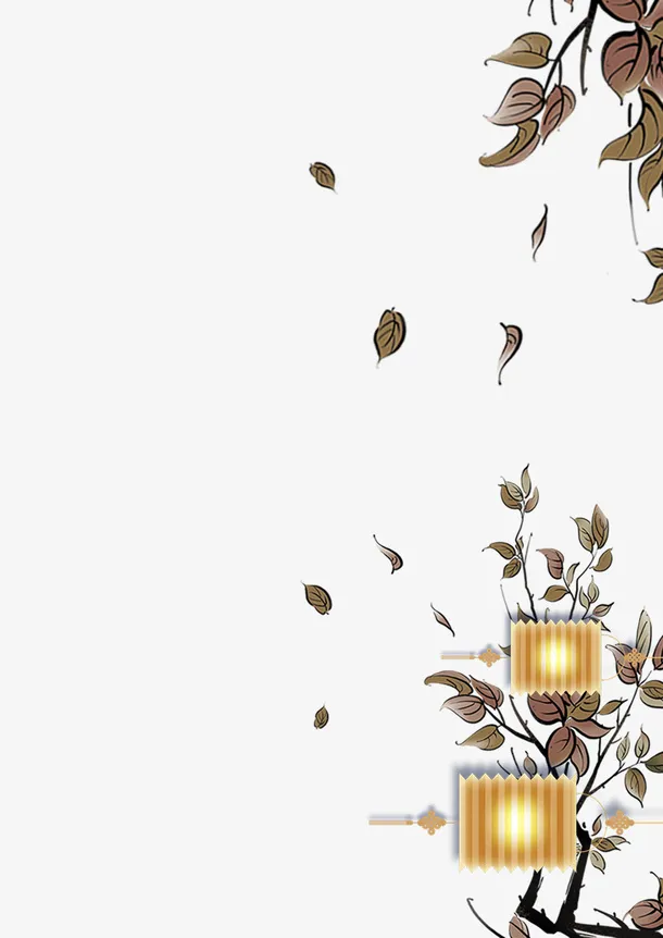 树枝灯笼挂件免抠