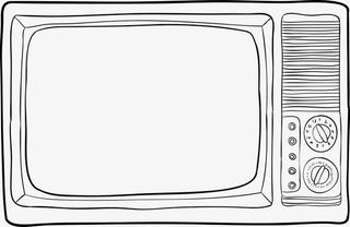 素描电视机免抠