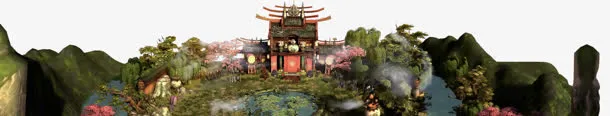 卡通古风建筑图免抠