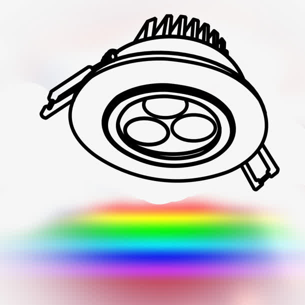 线条投射灯免抠