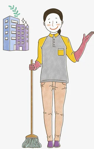 卡通漂亮的家政服务免抠