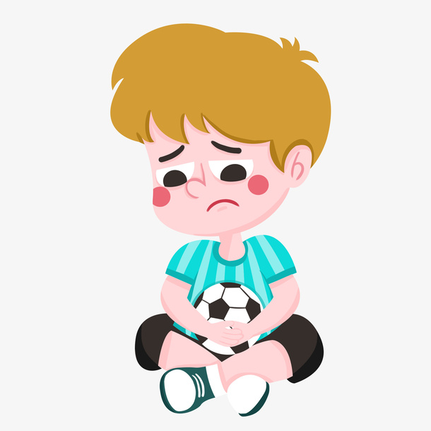 矢量图忧愁小男孩免抠