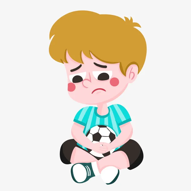 矢量图忧愁小男孩免抠