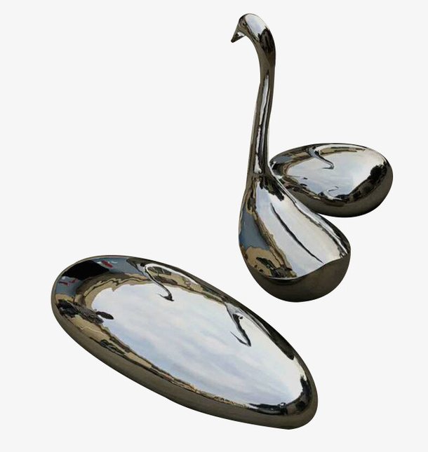 不锈钢天鹅雕塑摆件免抠