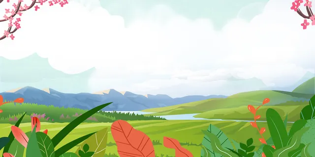 踏青春天背景画面高清文艺清新背景