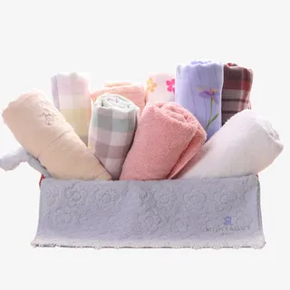 加绒方格面巾免抠