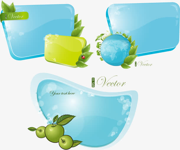 水果绿叶点缀亮丽边框免抠