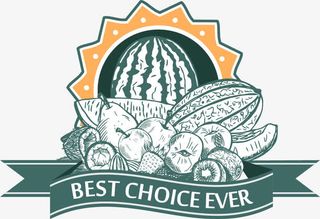 复古瓜果销售海报标签免抠