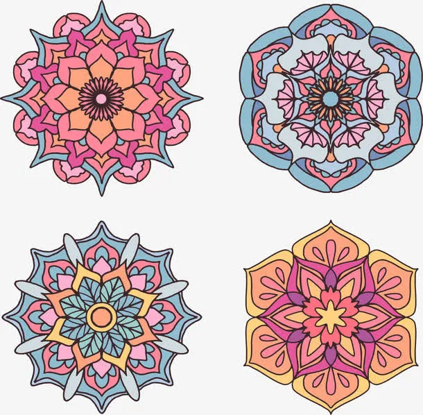宗教花朵图腾免抠