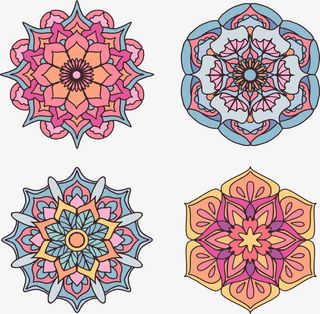 宗教花朵图腾免抠