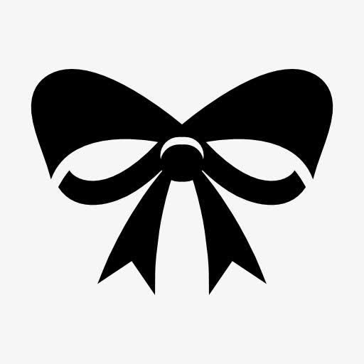 黑色手绘蝴蝶结图标免抠