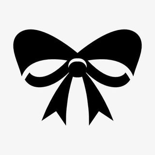 黑色手绘蝴蝶结图标免抠