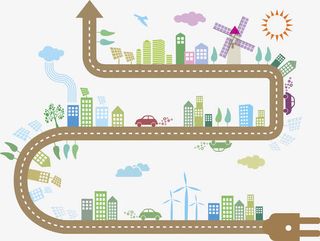 卡通电线上的家园免抠图免抠