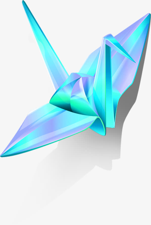 蓝色炫光纸鸽免抠